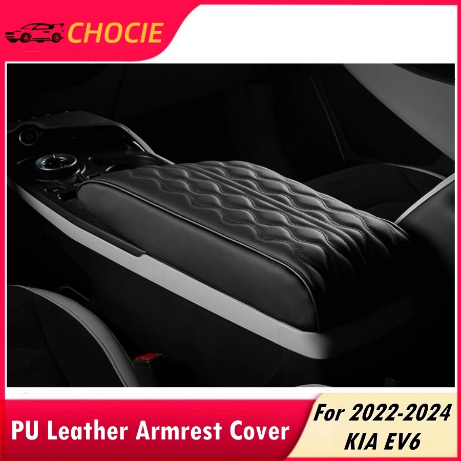 

Armrest Cover For KIA EV6 2022-2024 PU Leather Center Console Protector For EV6 Arm Rest Lid Cover With Heighten Sponge