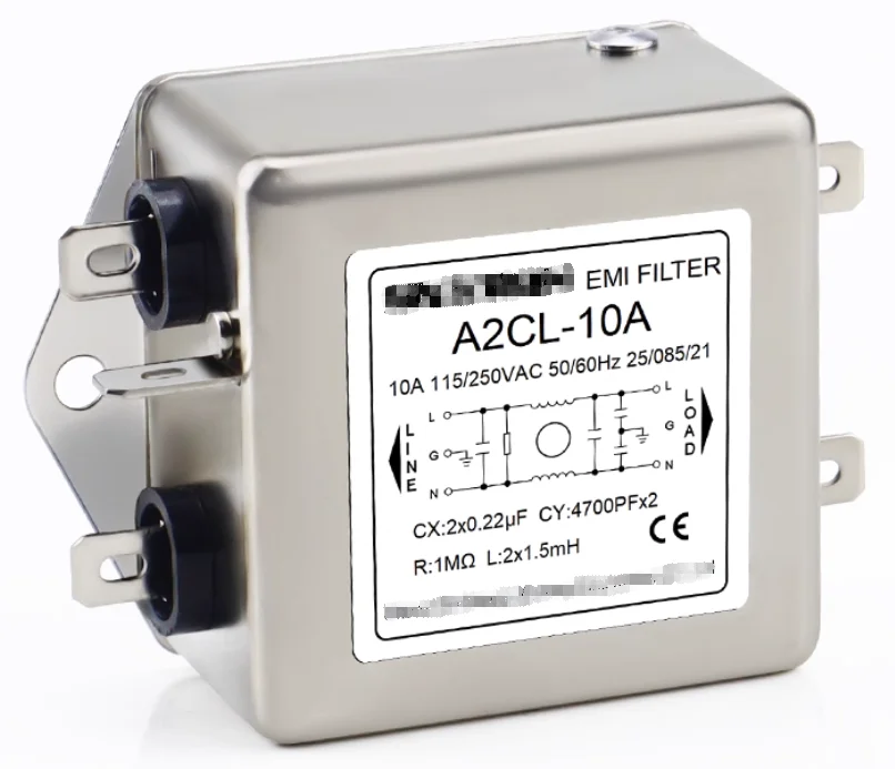 Single phase AC power filter for electromagnetic signal frequency purification EMI A2CL-6A A2CL-10A A2CL-20A A2CB-6A A2CB-10A A2