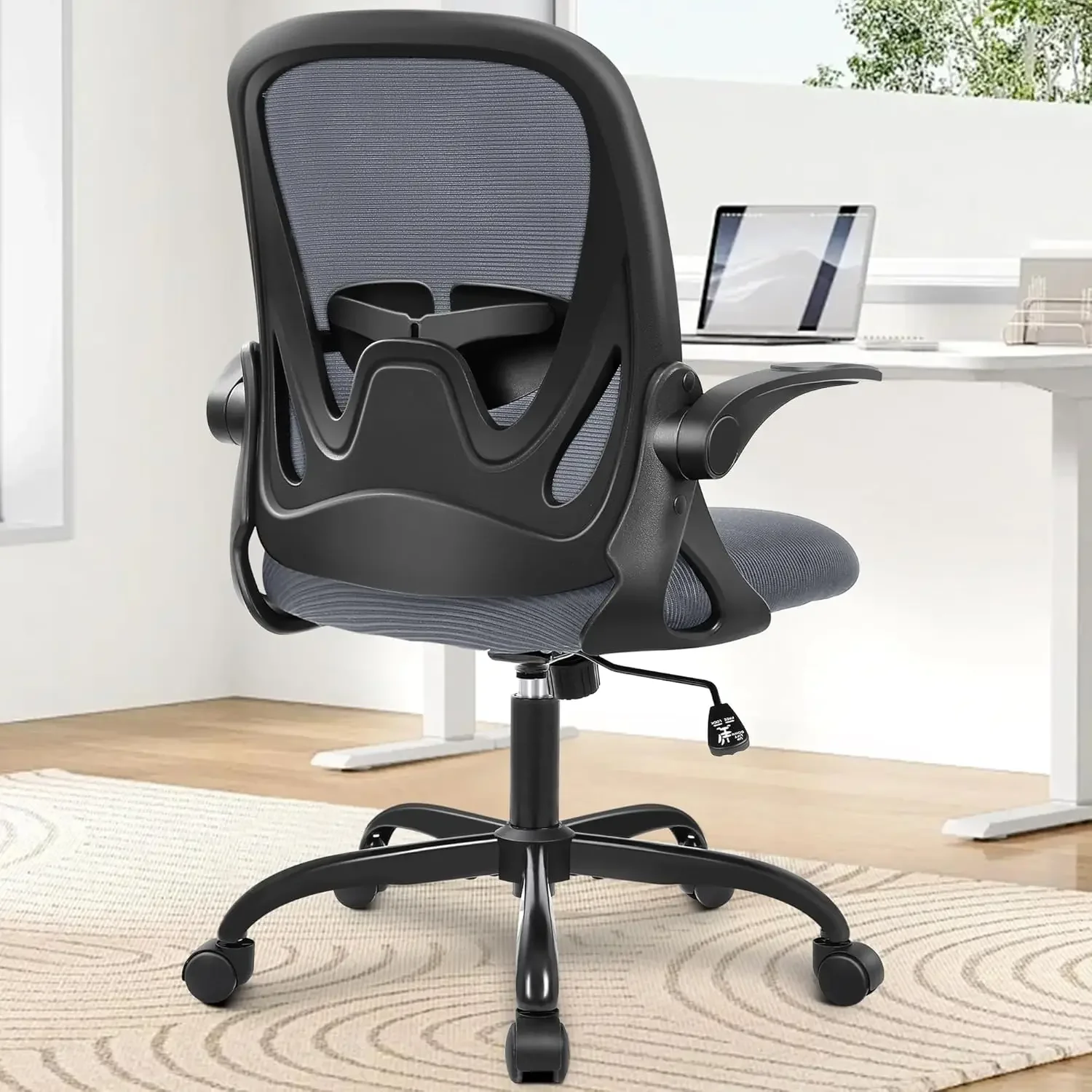 Office Chair Ergonomic Desk Chair with Adjustable Lumbar Support and Height, Swivel Breathable Desk Mesh Computer Chair with Fli