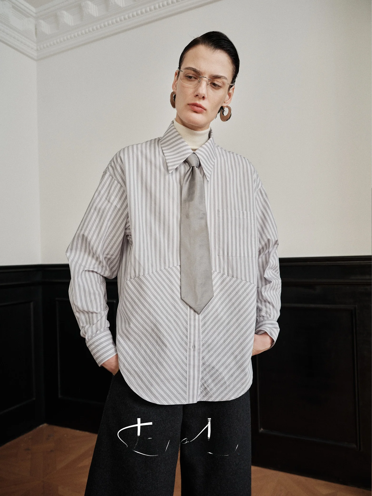 

LevinLove Women's Loose Casual Striped irt Thin Long Sve Lazy Sle Cotton Pure Fabric Outdoor Inner Wear Spring Autumn