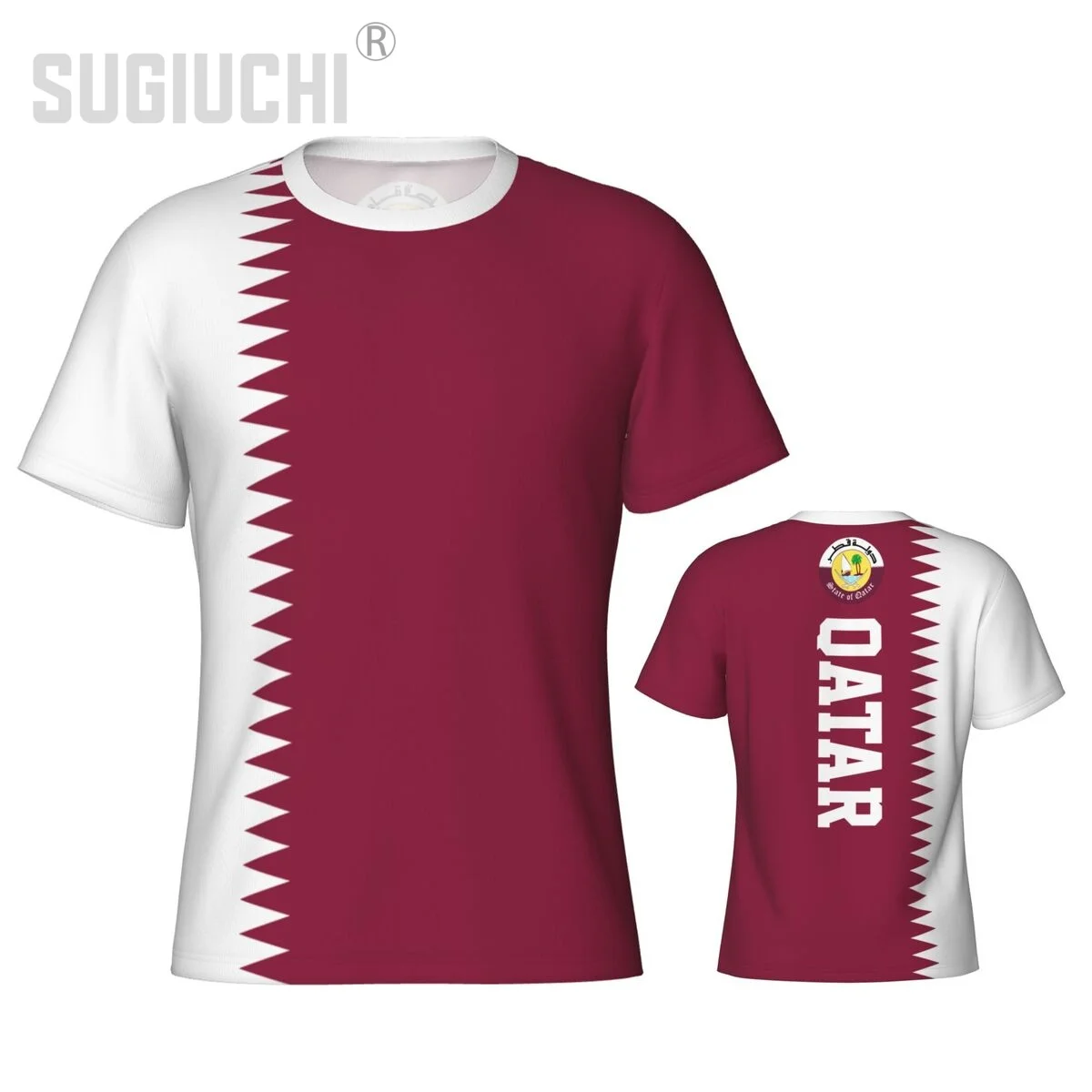 Tight Sports T-shirt Qatar Flag Qatari 3D For Men Women Tees jersey Clothes Soccer Football Fans Gift Patriotic T shirt