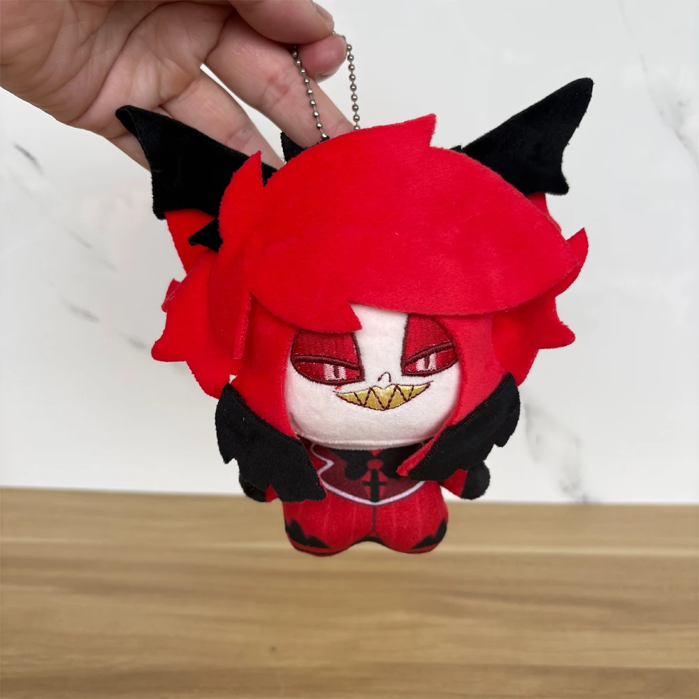 

Плюшевая игрушка-брелок 12 см: Аластор из Hazbin Hotel, красный демон, злой персонаж аниме, забавный кулон для сумки, плюшевая кукла