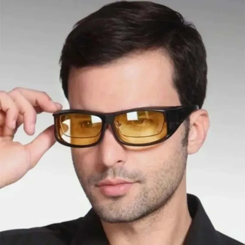 Night Vision Glasses Anti-Glare Yellow Lens for Night Driving Wrap Around For Men Women UV Protection Polarized Safety Outdoor