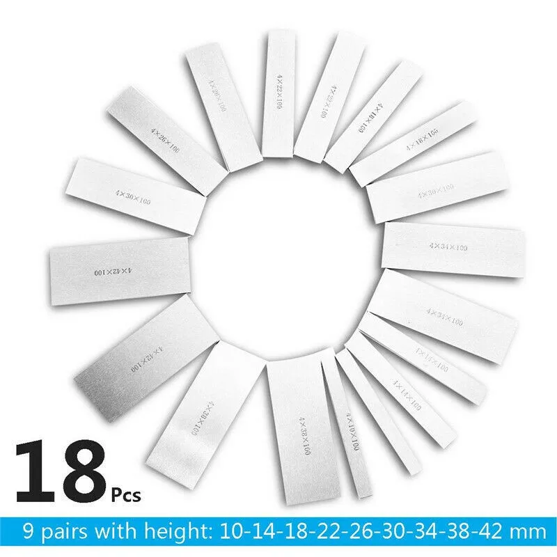 100x4mm 9pairs High Precision Parallel Set, Parallelism: 0.005mm, Parallel Pad Gauge Block Set Milling Pads Set