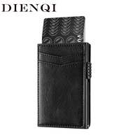 Rfid Genuine Leather Credit Card Holder Men Wallets Black Small Slim Bank Cardholder Case Smart minimalistic Wallet Porte Carte