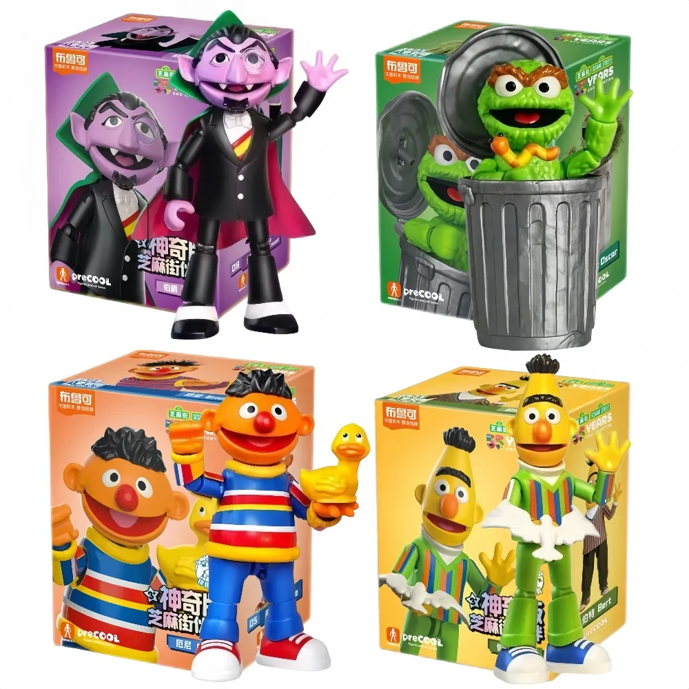 BLOKEES Bloques de Construcción de Plaza Sésamo, Figuras Articuladas de Big Bird, Bert, Ernie, Elmo y Cookie Monster, Modelo de Juguete para Armar, Regalo