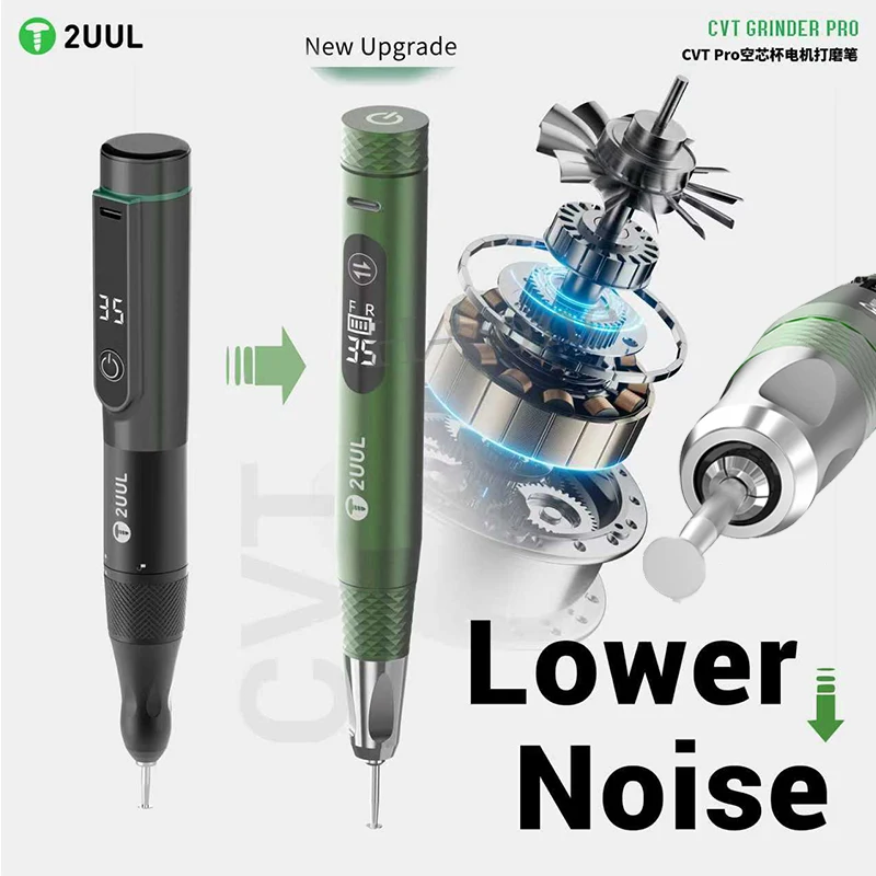 

2UUL DA85 CVT Pro Coreless Motor Grinding Pen 35000RPM Speed Display Adjustable Polishing Tool for Phone Motherboard Repair
