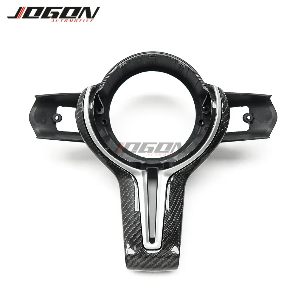 JOGON Dry Carbon Fiber Steering Wheel Trim  For BMW F80 F82 F83 F87 M3 M4 M5 M6 X3 X4 F15 F16 Steering Wheel Cover Decoration