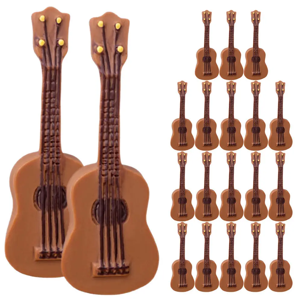 20 Pcs Miniature Guitar Resin Decor Model Models Guitars Instruments Supplies Creative Small House Guitar Musical Instruments