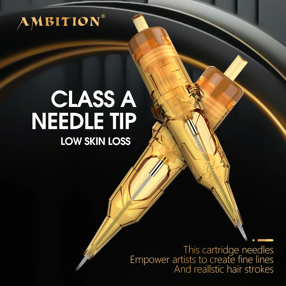 Ambition-agujas de cartucho de tatuaje para Glory RL 08/10/12, desechables, esterilizadas, de seguridad, para máquina de cartucho, agarres, 20 piezas