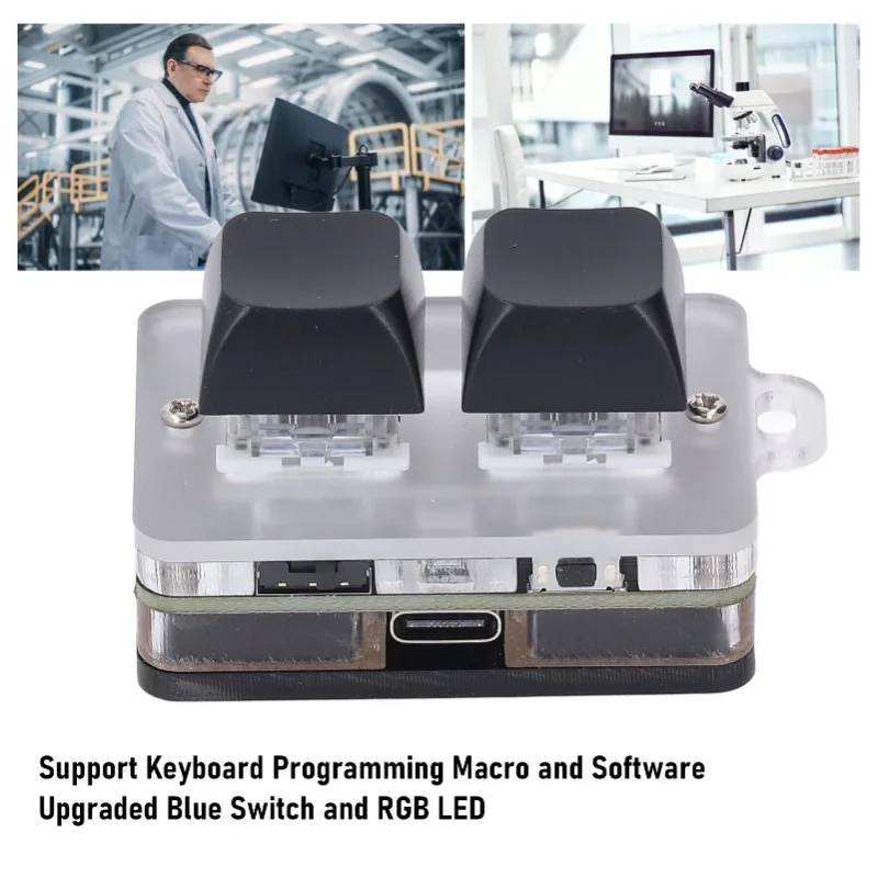 2 Keys Keyboard Support Programming Macro And Software Blue Switch Custom Keyboard With RGB Light BT Type C Connection