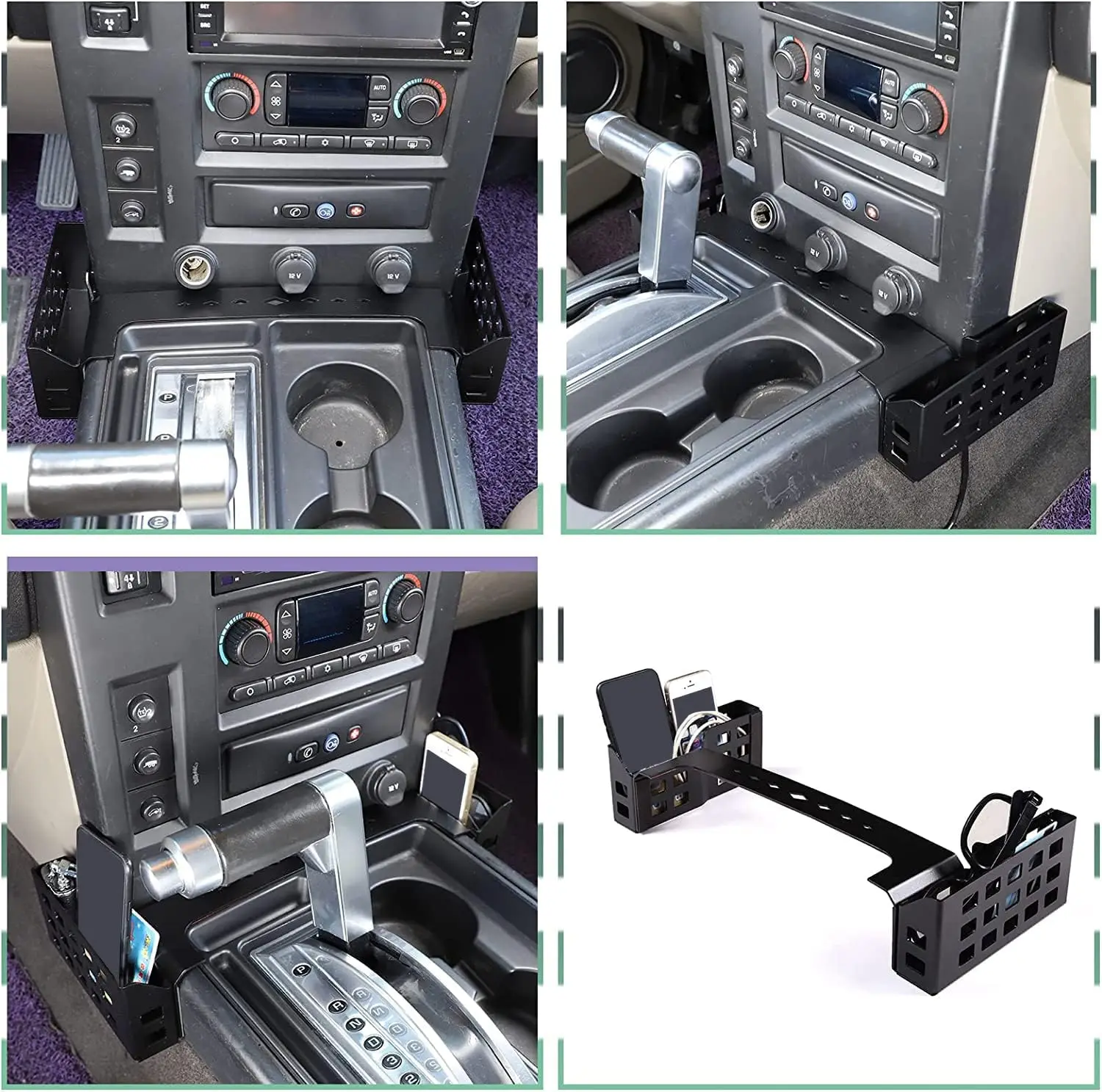 Gear Shifter Storage Box / Console Side Tray Organizer For Hummer H2 SUT SUV 2001-2007 Aluminum Alloy Multifunctional Storage