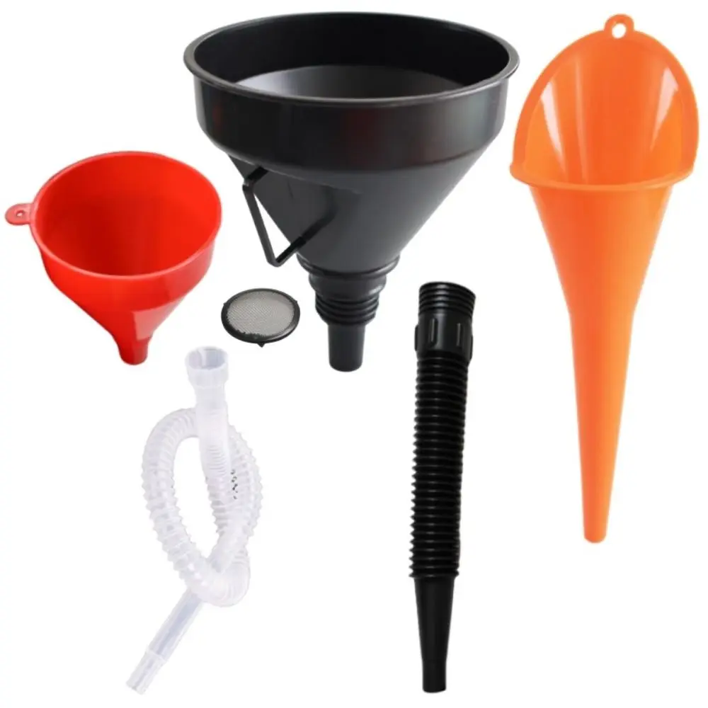 Multifunctional Multi-caliber Fuel Filling Funnel Long Mouth Funnel Spill-Free Pouring Car Engine Refueling Funnel