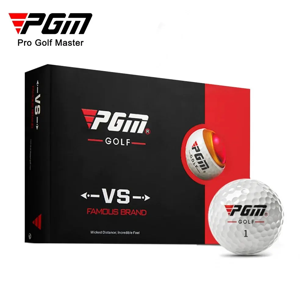 PGM Hardness Golf Practice Balls Outdoor Sport Driving Range Lightweight Synthetic Rubber Golf Three-Layer Competition Balls Set