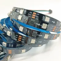 WS2811 5050 5M 300Leds Dream Color RGB LED Strip Addressable DC12V IP60 No-Waterproof Black Pcb