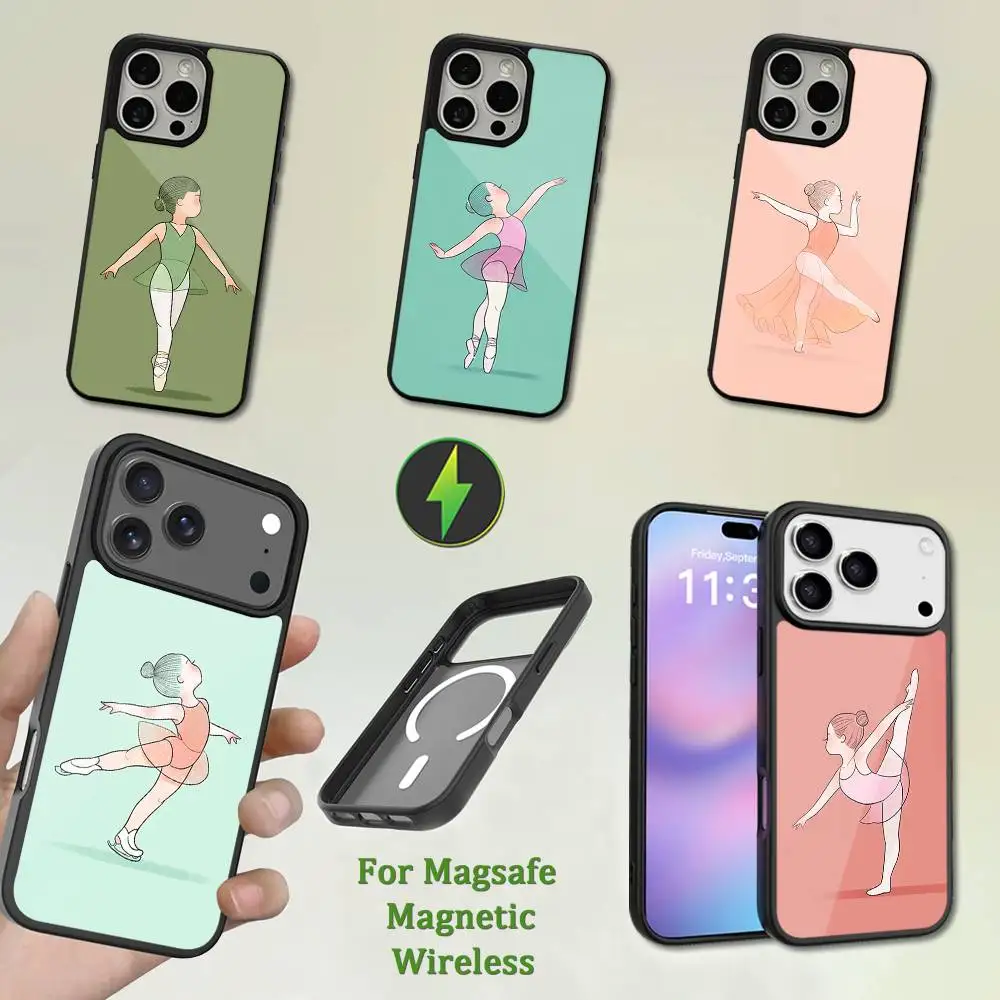 

Painting Art Girl Ballet Phone Case For iPhone 13,12,11,16,15,17,14,Pro,Max,Plus,Mini,Magsafe,Magnetic Wireless Charging
