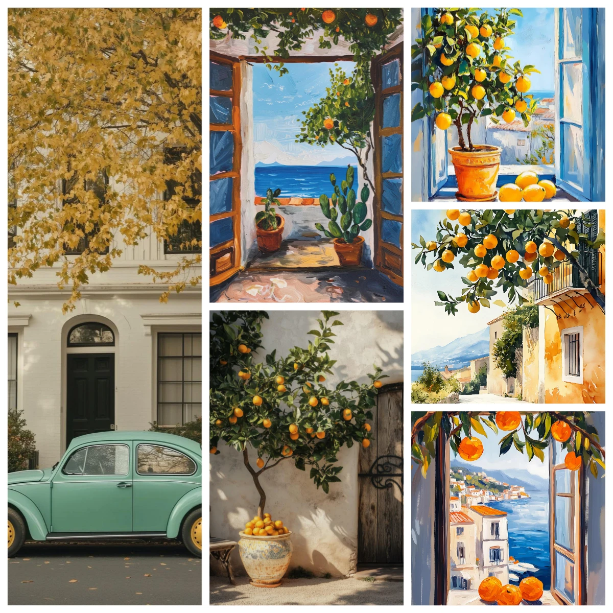

50X70CM Adult 1000PCS Paper Jigsaw Puzzle Lemon Tree Orange Tree on Window Stress Relief Entertainment Children Toy