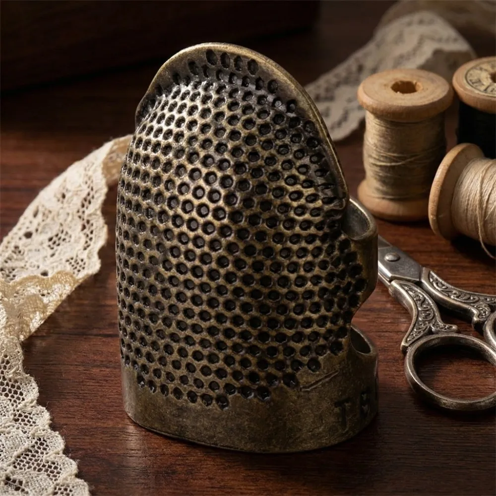 Sewing Accessory Brass Thimble Vintage Durable Finger Protector Old Style Protective Sewing Tool Handcraft