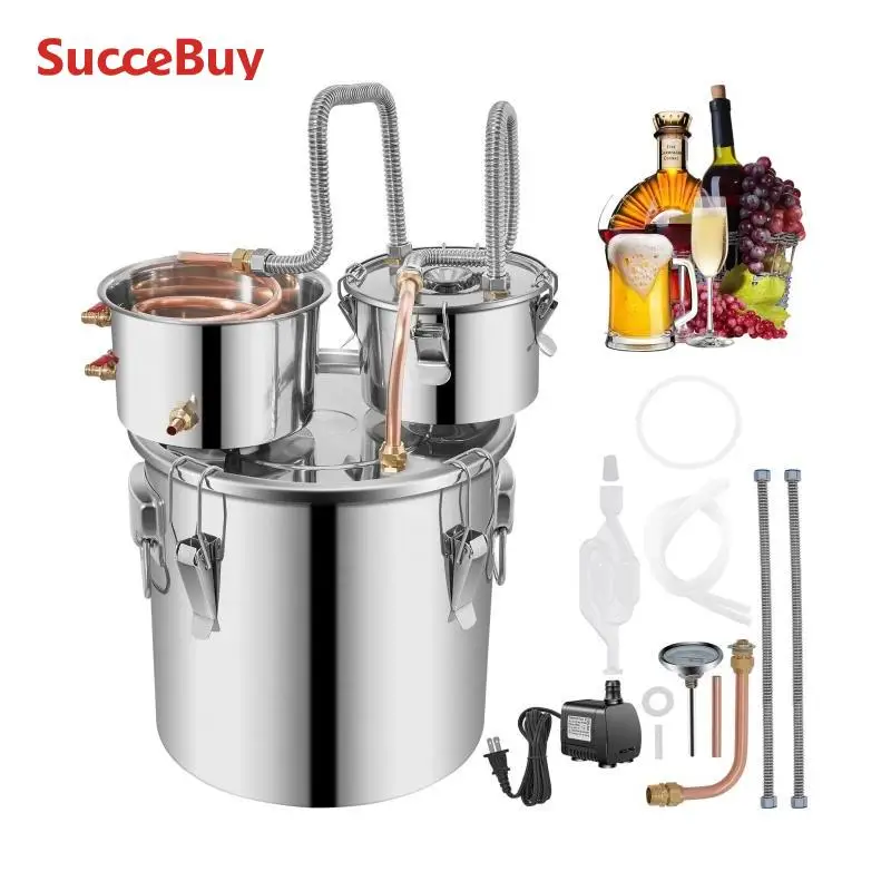 VEVOR 12L 20L 30L Rượu Chưng Cất Máy Bia Sản Xuất Bia Thiết Bị Tự Làm Rượu Vang Moonshine Bộ Máy Đựng Bộ Thiết Bị Gia Dụng