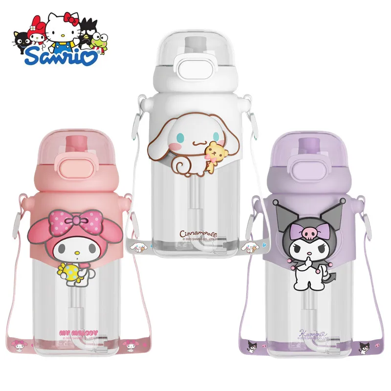 600ML Sanrio hello Kitty letni kubek na wodę kawaii kuromi melody kreskówka śliczny przenośny kubek na wodę ze słomką