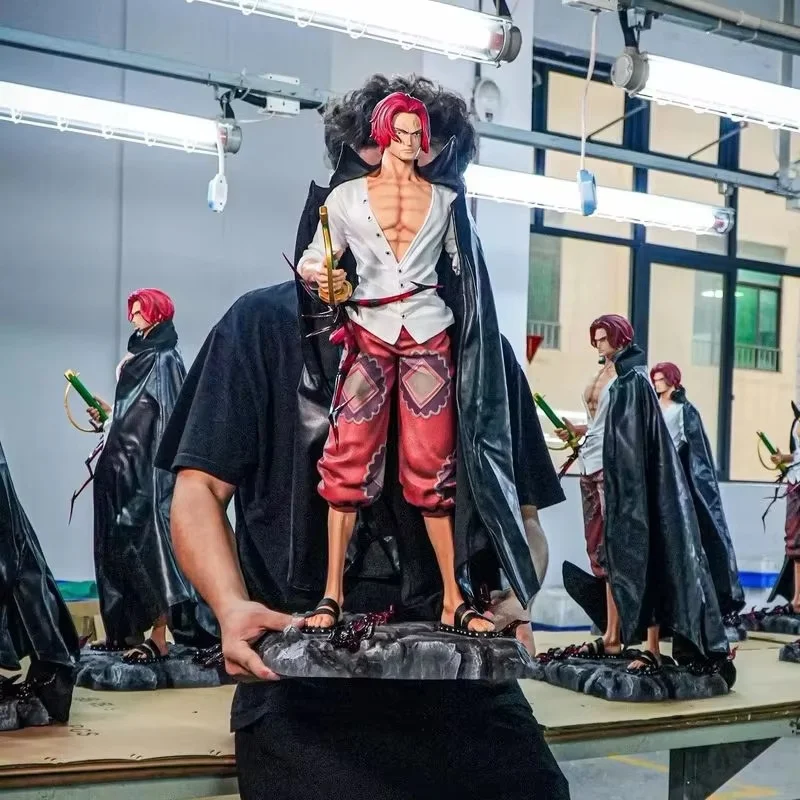 Figura de Anime Jt de 70 cm, One Piece, Shanks de Cabello Rojo, Cuatro Emperadores, Modelo Gk Grande, Figuras de Acción, Juguetes de PVC, Coleccionables, Adornos, Regalos