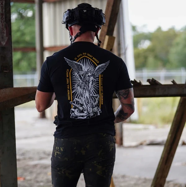 Saint Military Combat Outdoor Sports Leisure T-Shirt Men's and Women's Luxury Brand Top