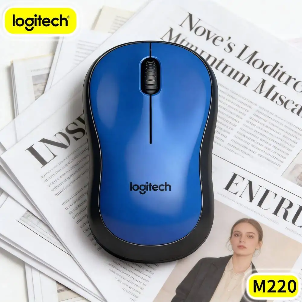 Logitech M220 Wireless Quiet Mouse Ambidextrous Hand‑Friendly Shape Long Battery For Home Study Desktop Laptop Windows PC