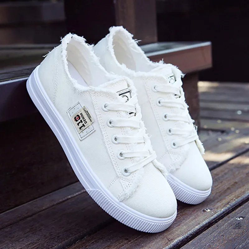 QRLQHY Women's Canvas Sneakers Denim Blue 4