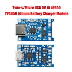 1/5pcs Type-C Micro USB 5V 1A 18650 TP4056 Lithium Battery Charger Module Charging Board With Protection Dual Functions