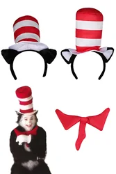 Sean Cosplay Role Play Hat Bow Tie Movie Cat In Hat Costume Accessories Adult Men Roleplay Fancy Dress Up Party Clothes