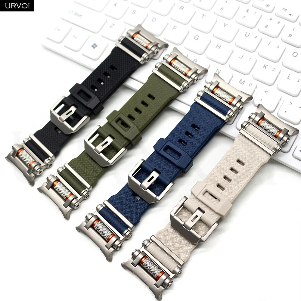 حزام URVOI لساعة Galaxy Watch Ultra 2025 47 ملم شريط مطاطي من السيليكون السائل مشبك دبوس آمن سهل التركيب عجلة دوارة لتخفيف التوتر #4