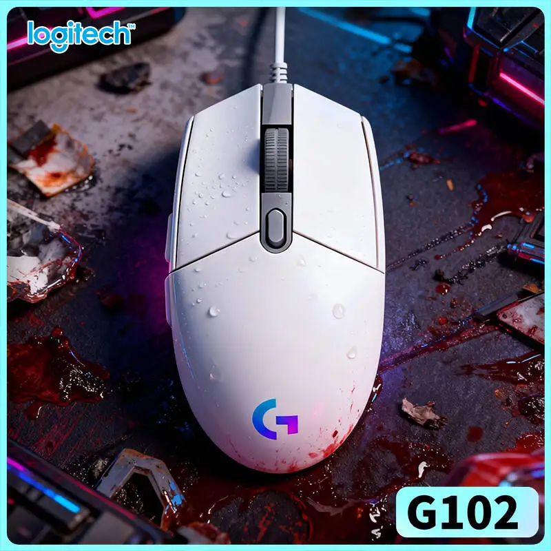 Logitech G102 Gaming Mouse, 1ms Response, 1000Hz Polling, Custom RGB, 6 Buttons, Mechanical Buttons for Esports Tournaments