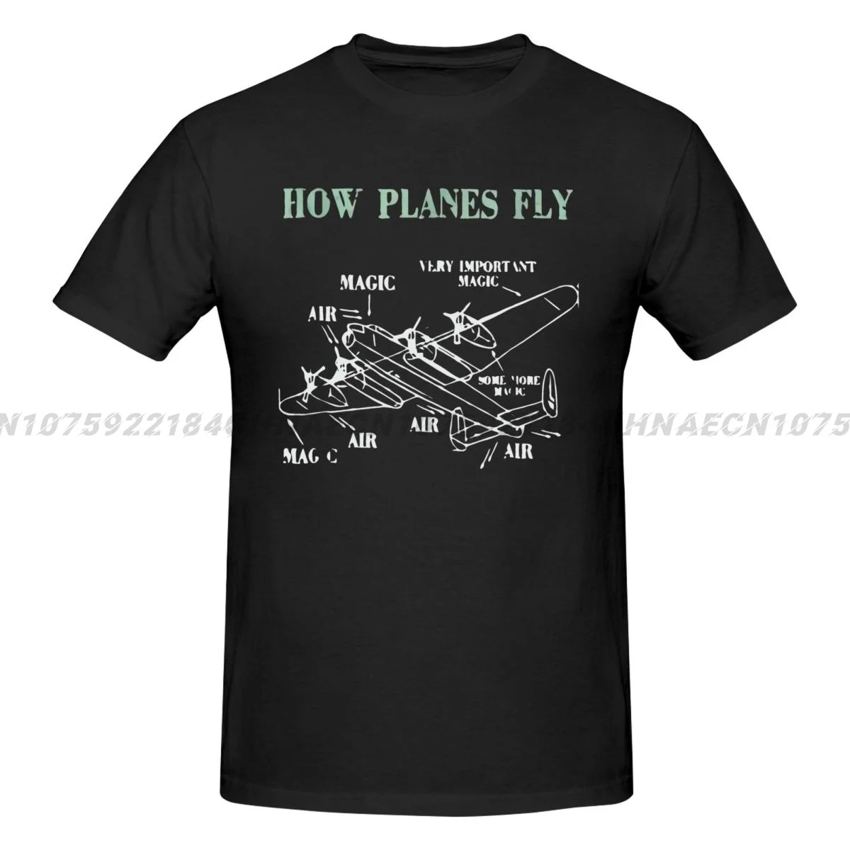 T-shirt How Planes Fly Funny Aerospace Engineer Pilot T Shirt Men Fashion Casual T-shirt Aesthetic Vintage Oversized T-shirts