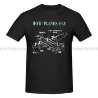 T-shirt How Planes Fly Funny Aerospace Engineer Pilot T Shirt Men Fashion Casual T-shirt Aesthetic Vintage Oversized T-shirts