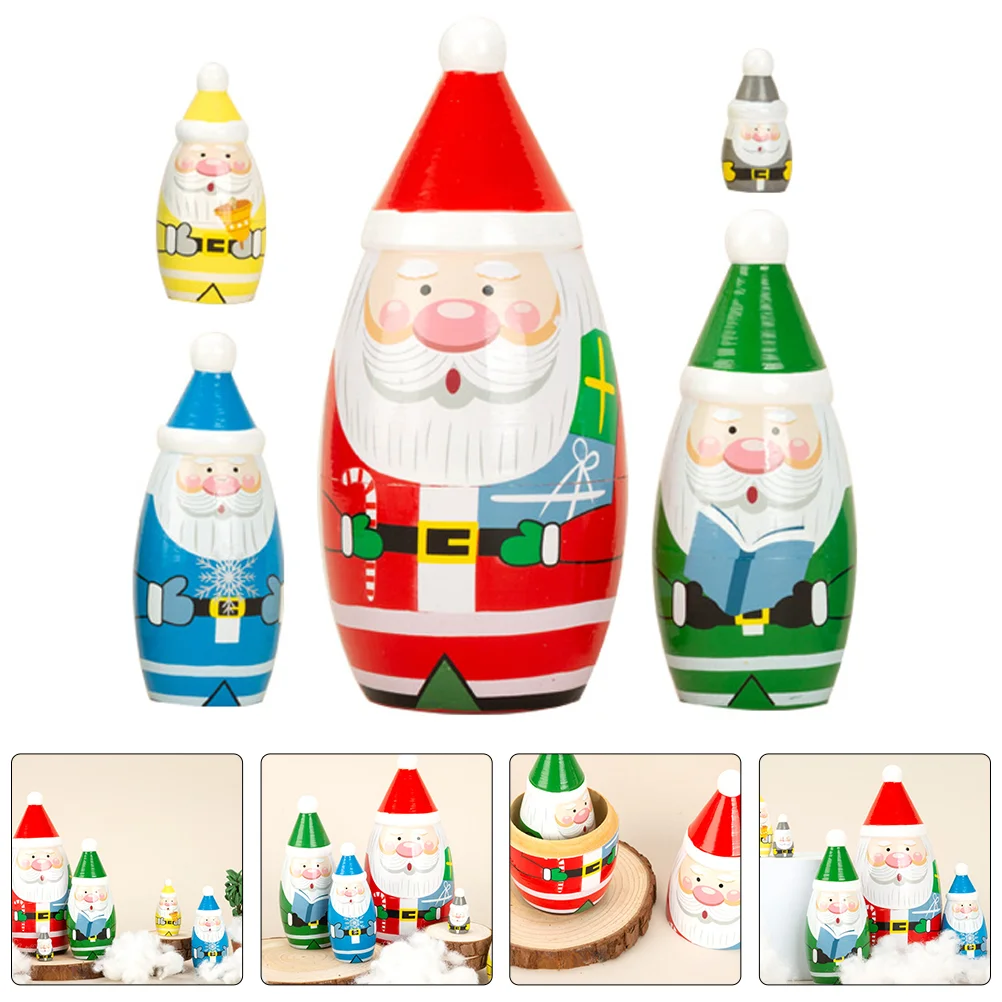 

Matryoshka Wooden Russian Stacking Dolls Decorate Household Toy Xmas Nesting Stackable Toys for Children