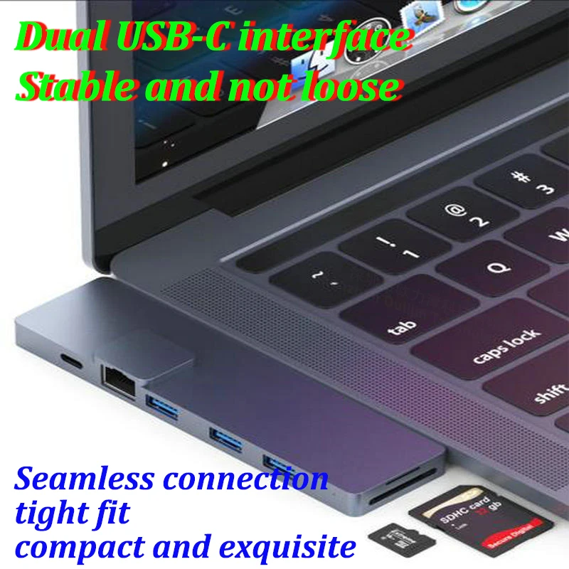 Dual USB-C HUB For Apple MacBook Pro Air Accessories Thunderbolt 3 Docking Station 8K 60HZ Display 40Gbps Data PD100W Charging