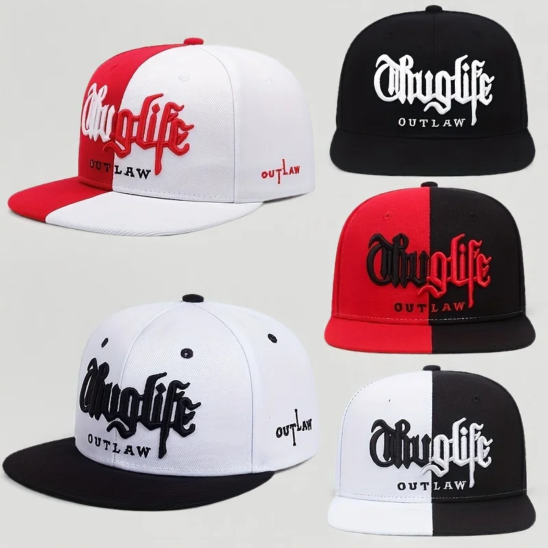 1PC قبعة Thug Life المطرزة الأنيقة Snapback، قبعة بيسبول رياضية خارجية للرجال والنساء