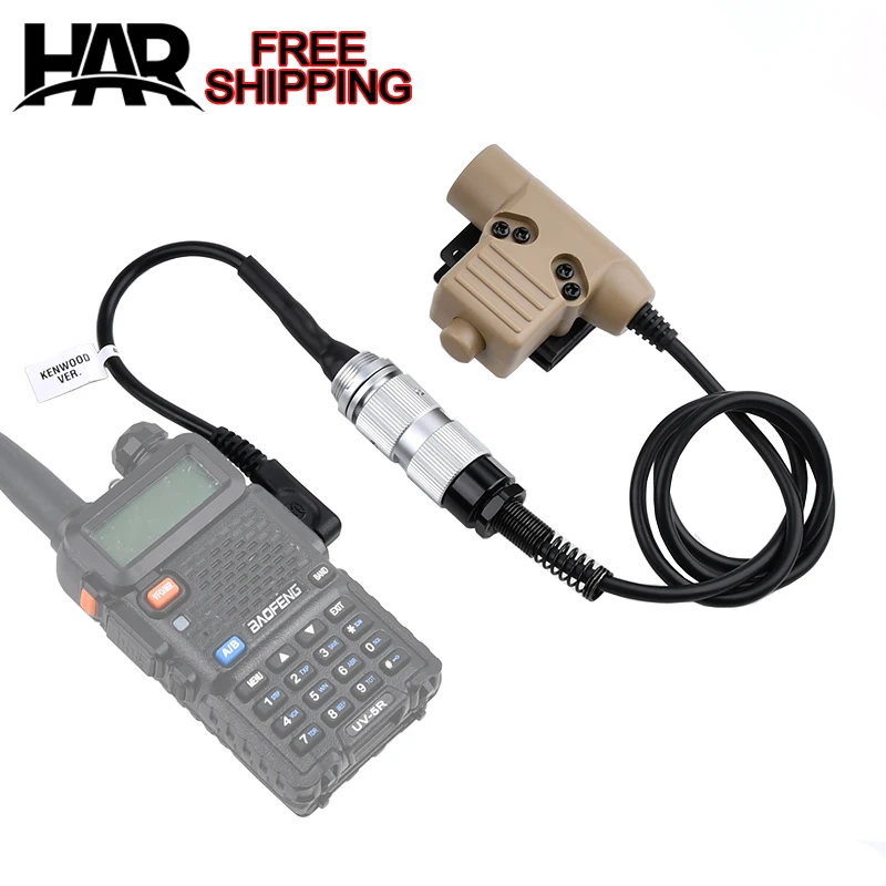 BaoFeng PTT For Z-tactical TAC-SKY headset HD01 HD03 , to prc-624 PRC-148 152A PRC-152 Walkie talkie tactical u94 PTT 6pin