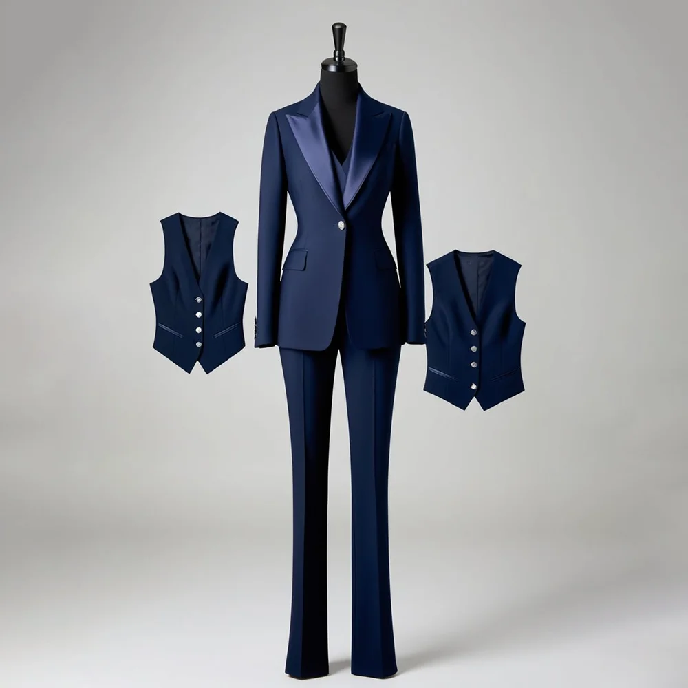 Formal Banquet Business Suit Sets For Women Wedding Party Elegant Outfits Prom Slim Fit Blazer Sets 3 Pieces Conjuntos De Mujer