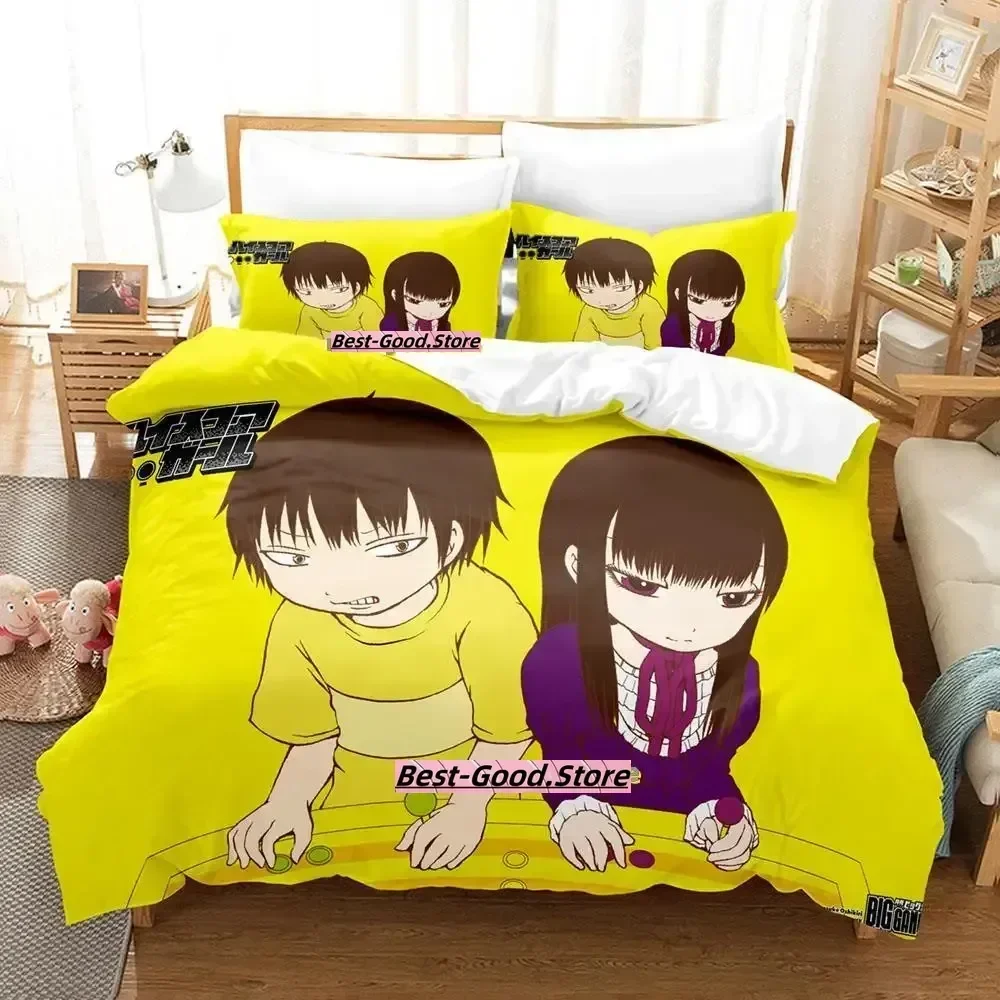 Hi Score Girl Anime parure de lit Bed Bedding set Printed Duvet Cover Pillowcase Single Double Queen Super King Size Sets - view 6