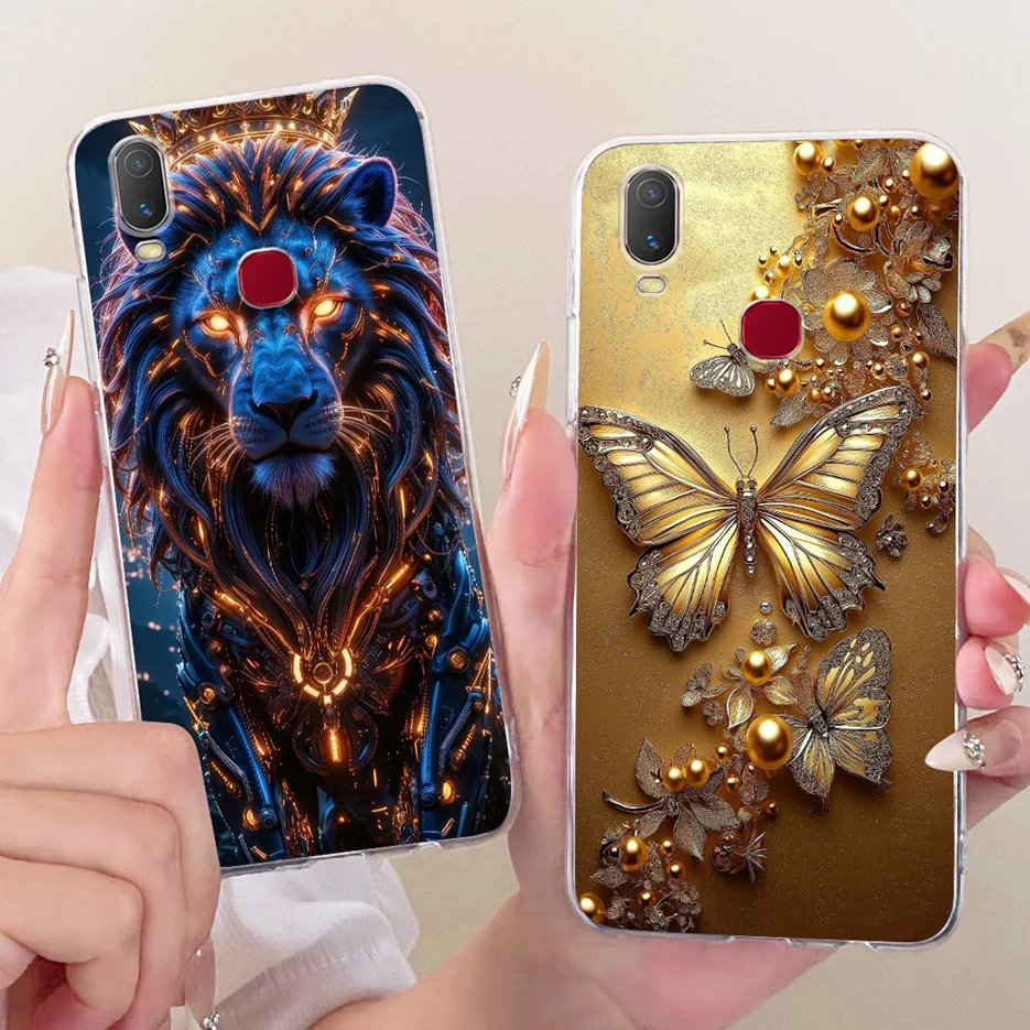 ل Vivo Y11 2019 حافظة 1906 جميلة فراشة رسمت غطاء لينة سيليكون جراب هاتف ل Vivo Y12 Y15 Y17 VivoY11 VivoY12 أكياس