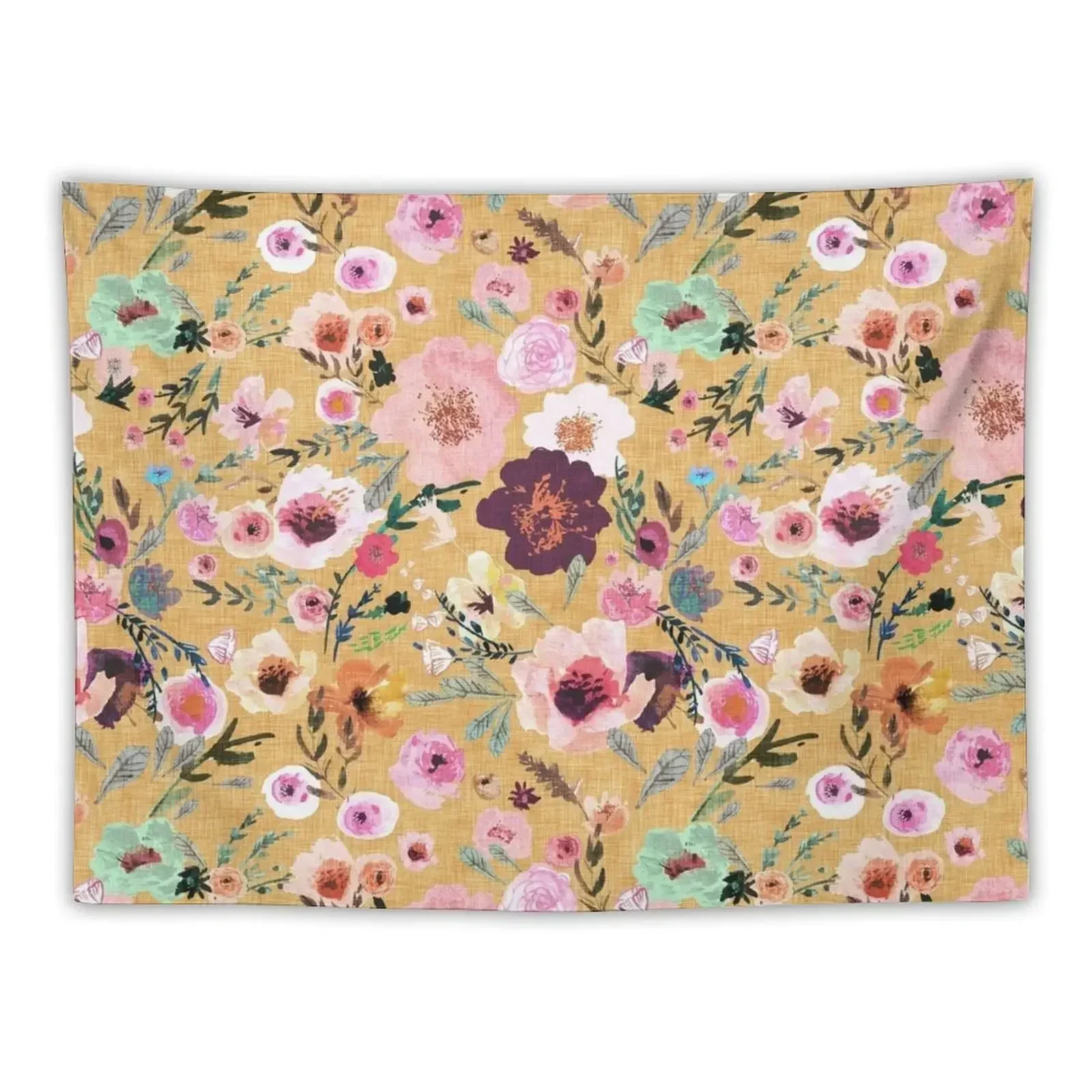 

Burst into Bloom (mustard gold) Tapestry Cute Room Things Room Decorations Wall Coverings Tapestry