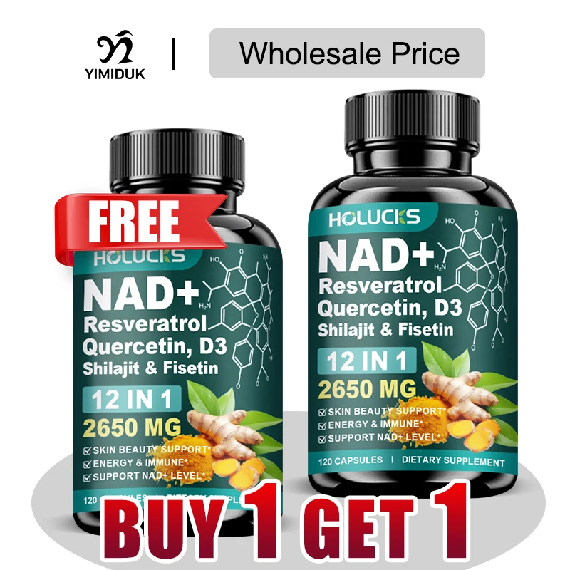 

Капсулы HOLUCKS High Potency NAD+ 2650 мг, для повышения энергии, снятия стресса и общего оздоровления организма, для ежедневного использования женщинами.