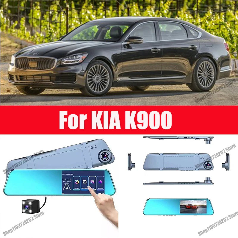 

For KIA K900 Camera Car Touch Screen Video Recorder Rearview mirror Dash Cam Front and Rear Camera Mirror DVR