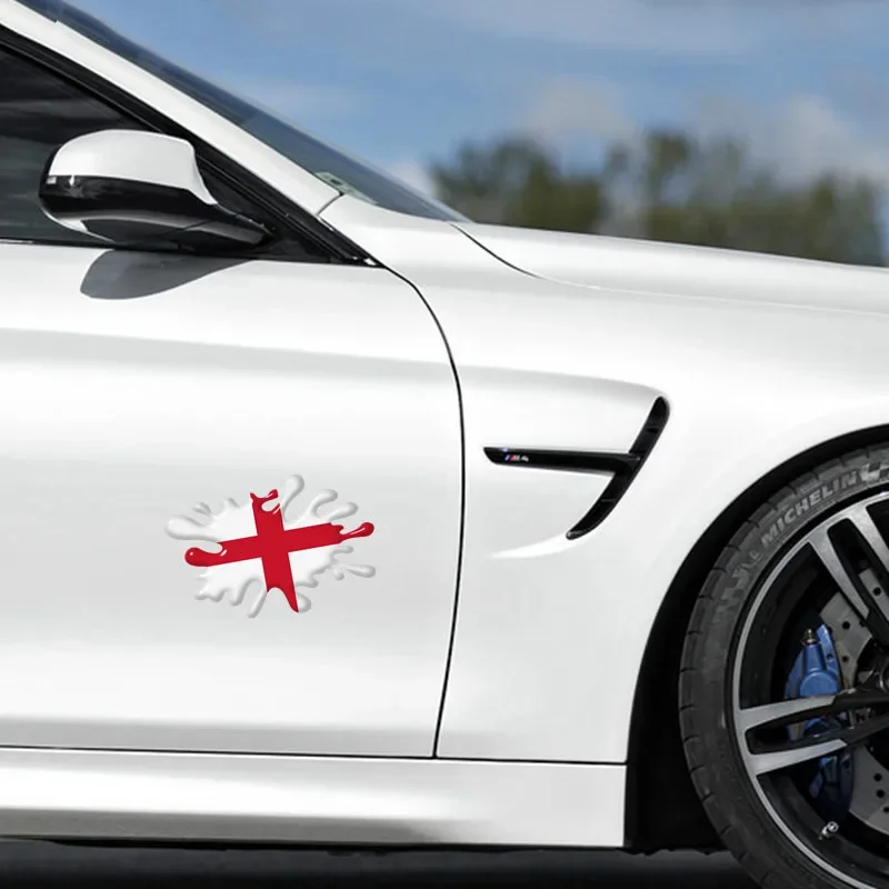 الفينيل الإبداعية 3D مظللة تأثير Splat تصميم مع الولايات المتحدة ألمانيا إيطاليا الاتحاد جاك البريطانية إنجلترا اسكتلندا العلم سيارة ملصق