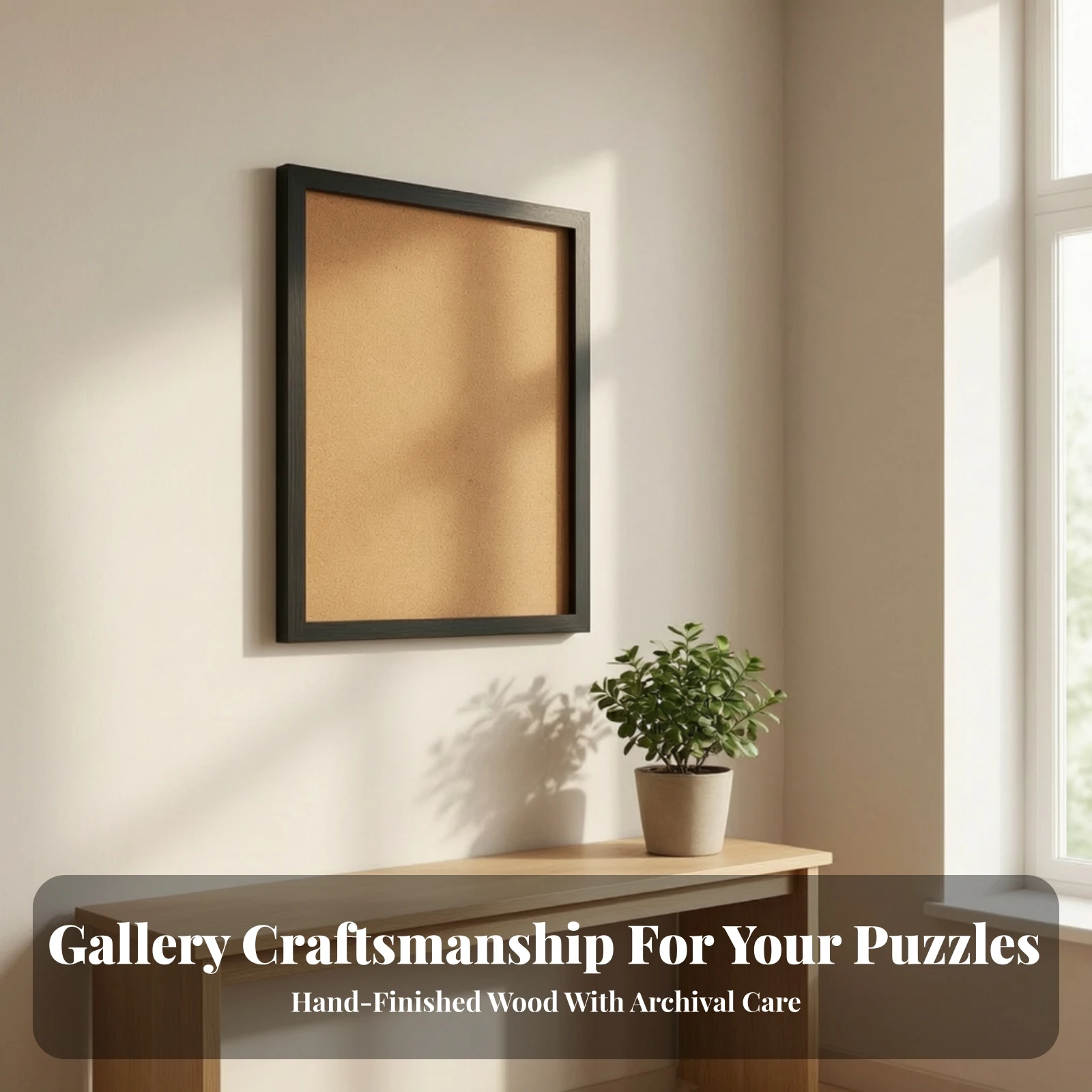 Puzzle Picture Frame Rectangular Wooden Picture Frame Sleek Simple for Art Collectors, Living Room, Office