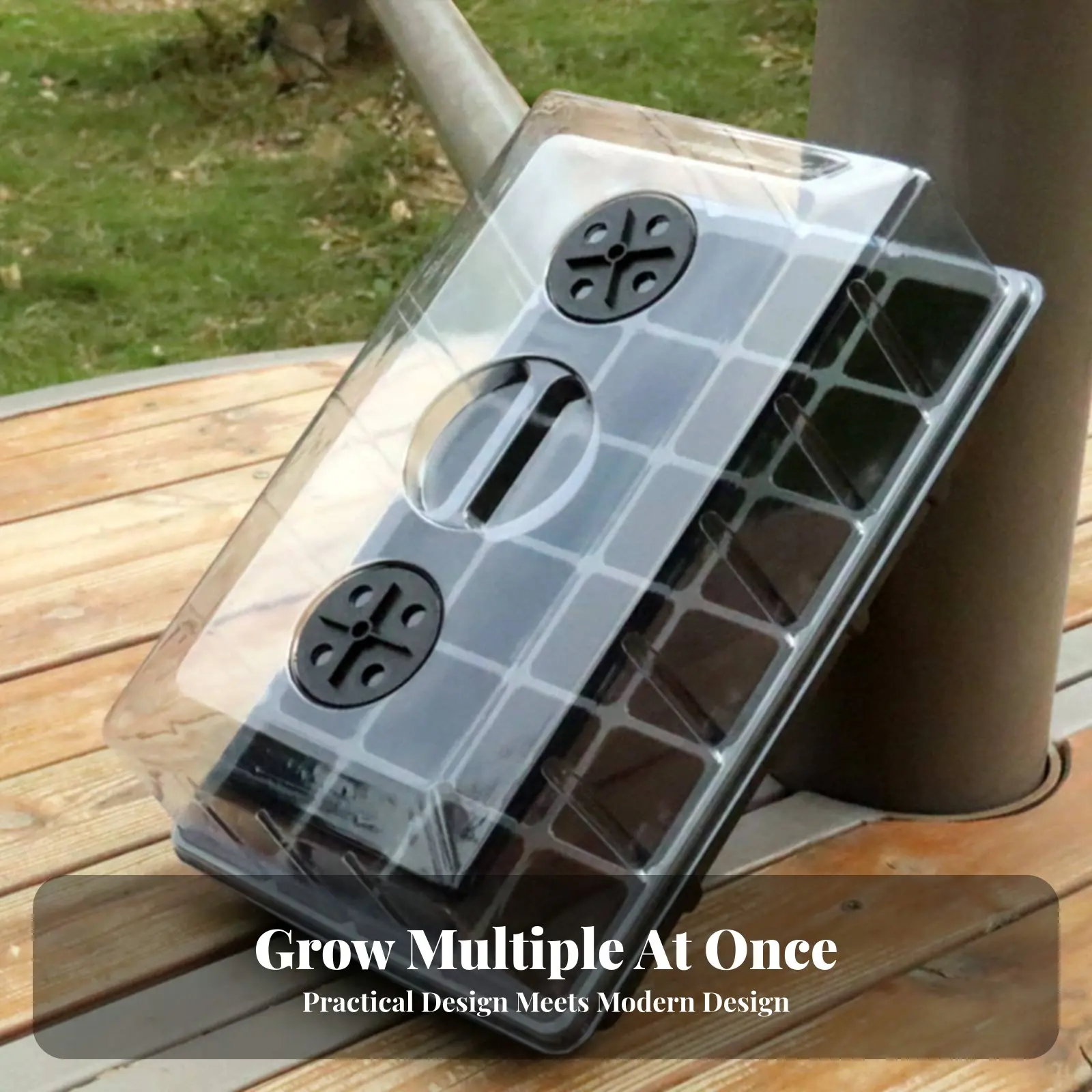 24 Compartment Nursery Tray Transparent Lid Nursery Tray with Dome Mini Greenhouse Propagator Reusable for Gardeners