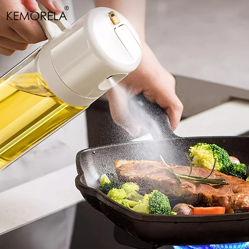 550ML Oil Sprayer Bottle 1/2/3PCS BBQ Cooking 2 in 1 Oil Dispenser Olive Oil Pourers Sprayer Kitchen Baking Oil Vinegar Bottle