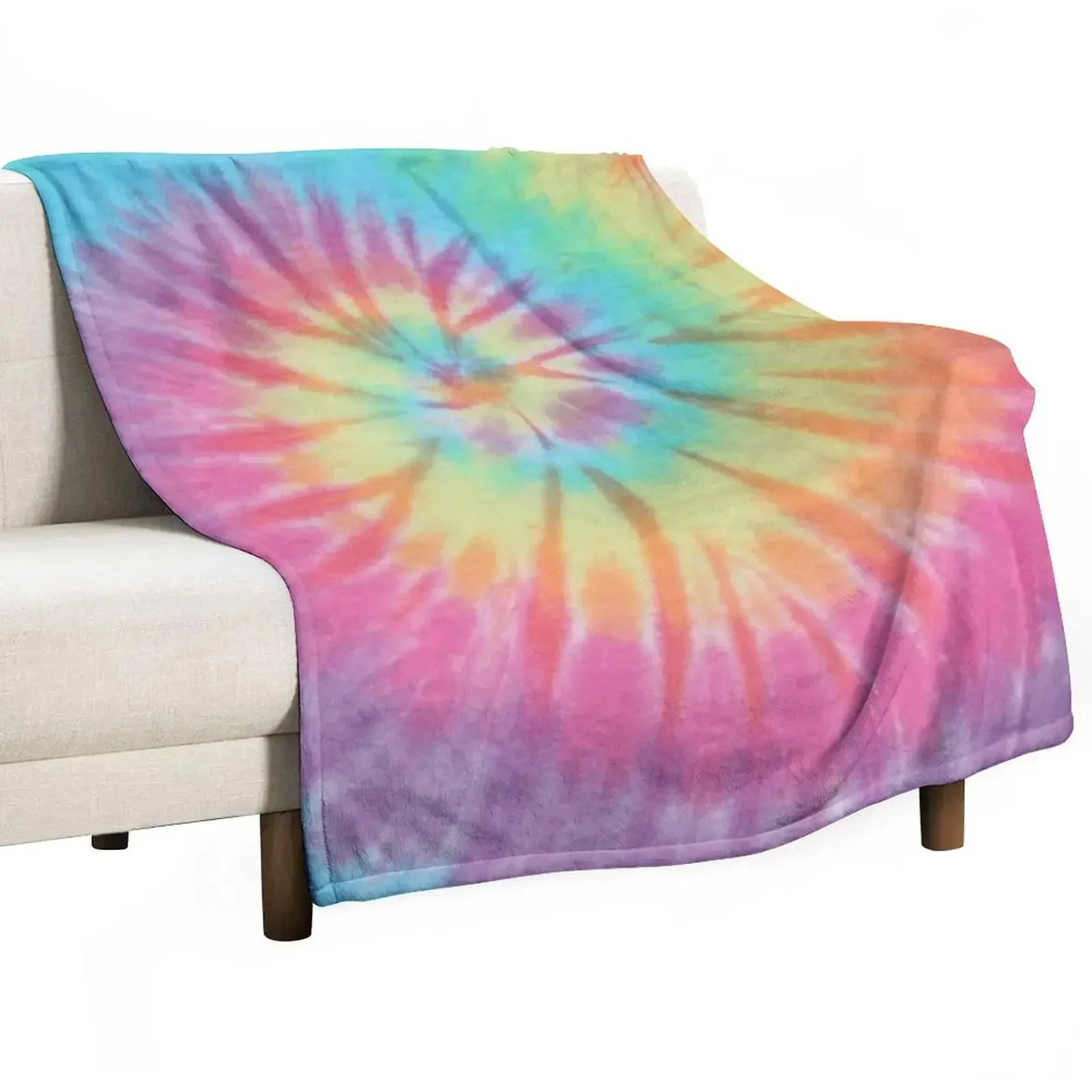 

Pastel Tie Dye Throw Blanket Decorative Sofa Shaggy Personalized Gift cosplay anime Blankets