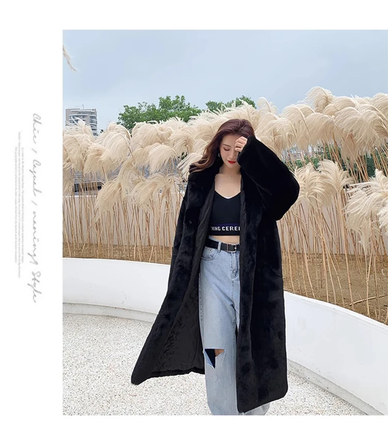 Lautaro Winter Long Loose Casual Windproof Soft Thick Warm Fluffy Green Black Faux Fur Coat Women with Hood Furry Overcoat 2023
